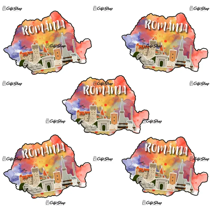 Magnet suvenir frigider, forma harta, personalizat